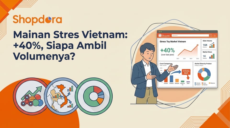 Data Penjualan Shopee: Mainan Stres Vietnam Naik 40%, Konsentrasi Merek Cuma 1,39% — Siapa yang Ambil Volumenya?