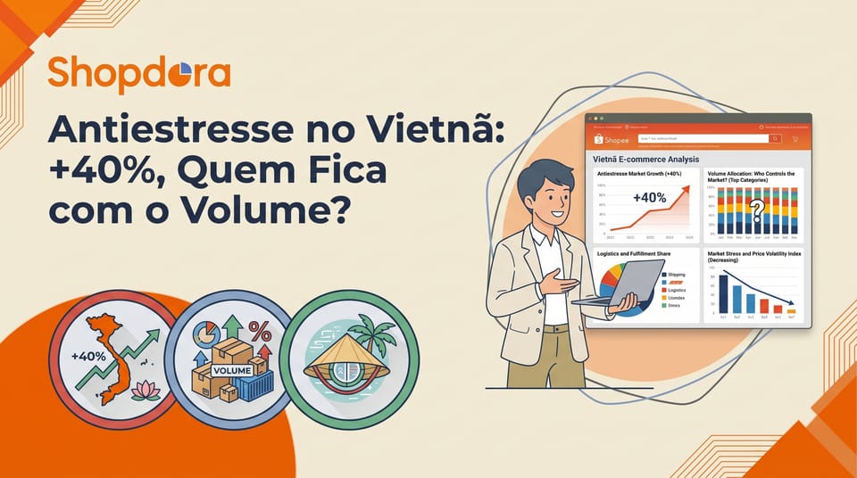 Dados da Shopee: Brinquedos Antiestresse no Vietnã Sobem 40% e Concentração de Marca é de Só 1,39% — Quem Fica com o Volume?