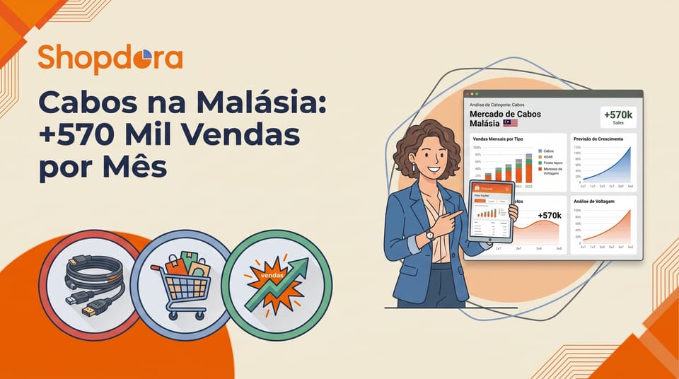 Como Vender na Shopee na Categoria de Cabos de Carregador da Malásia: Passa de 570 Mil Vendas, Mas o Volume Já Tem Dono