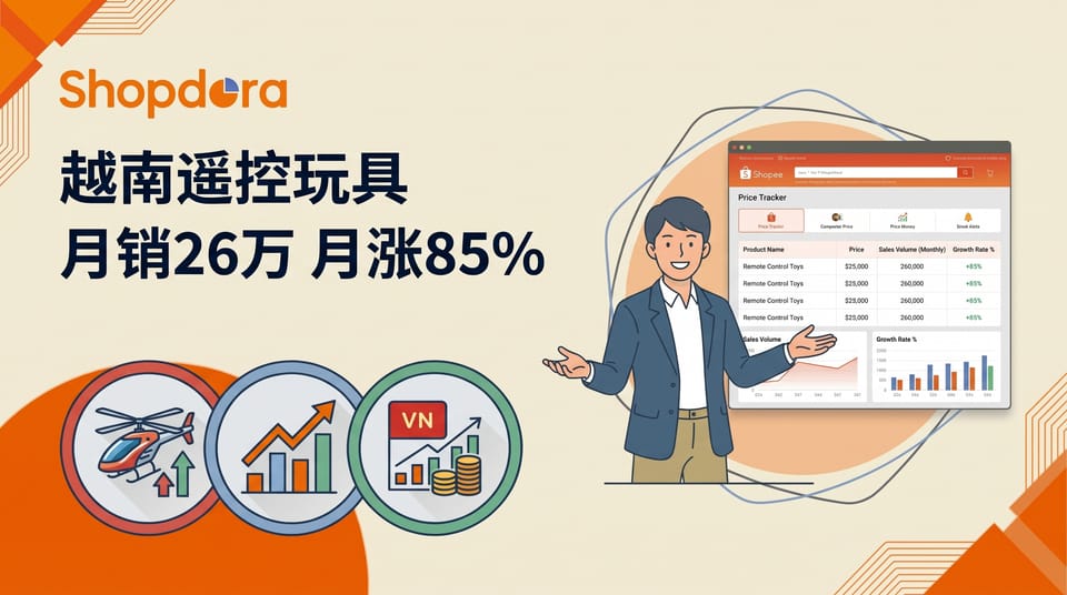 越南这个类目30天卖了26w+件、月涨85%！没品牌墙、卖家又分散，一文读懂卖家怎么跟